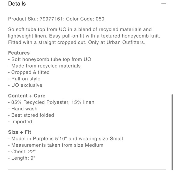 Urban Outfitters || purple Tyra linen sweater tube top - Picture 2 of 6